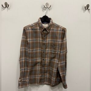 Weatherproof Brown and Blue Plaid Men's Shirt